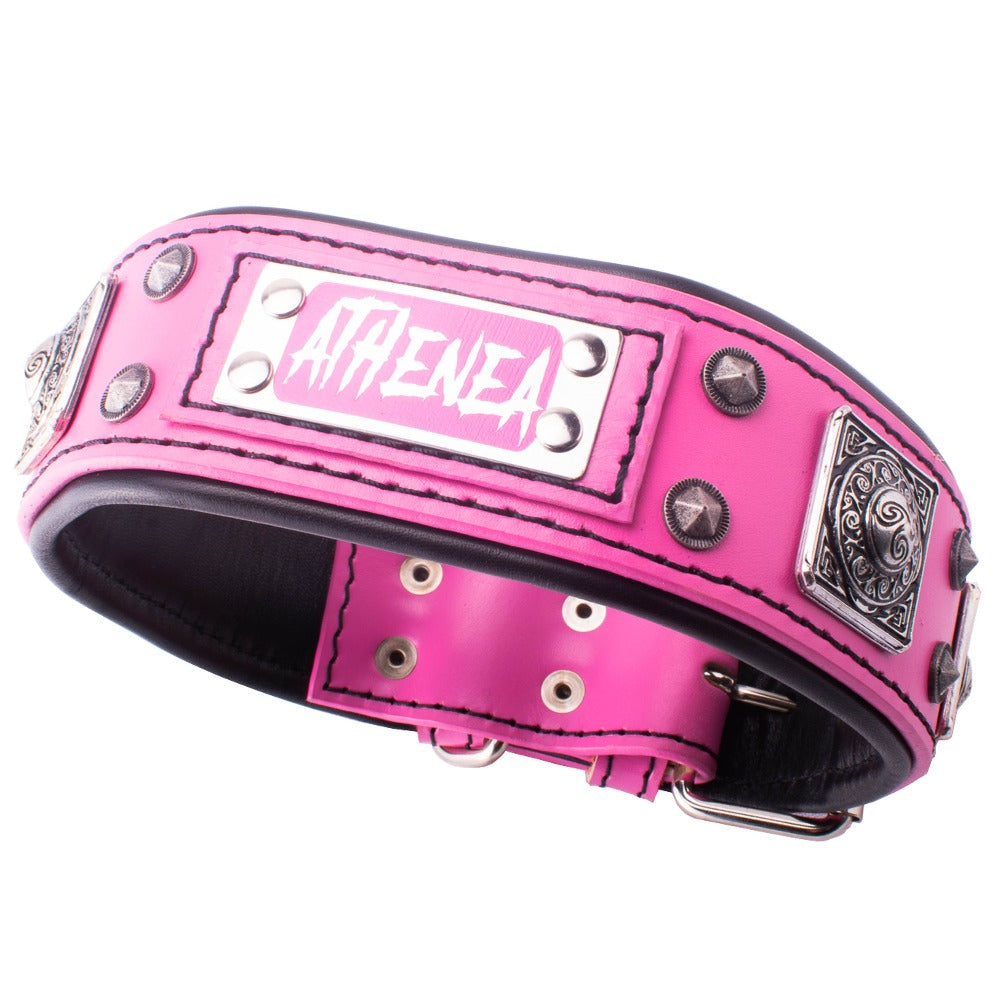 Collar para perra rosa