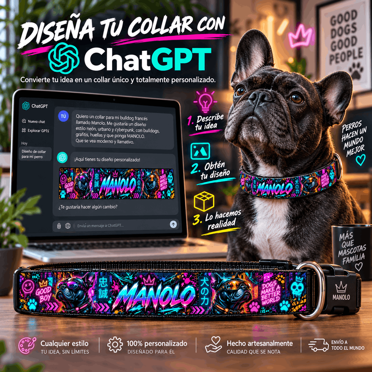 Collar para perro diseñado con IA