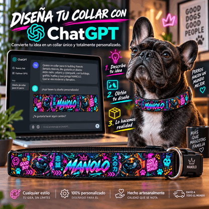Collar para perro diseñado con IA
